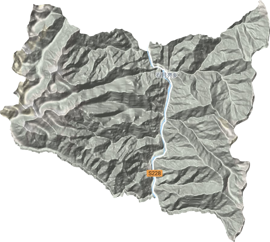 石月亮乡地形地图
