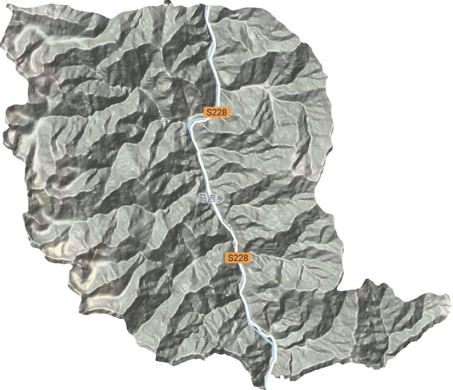 马吉乡地形地图