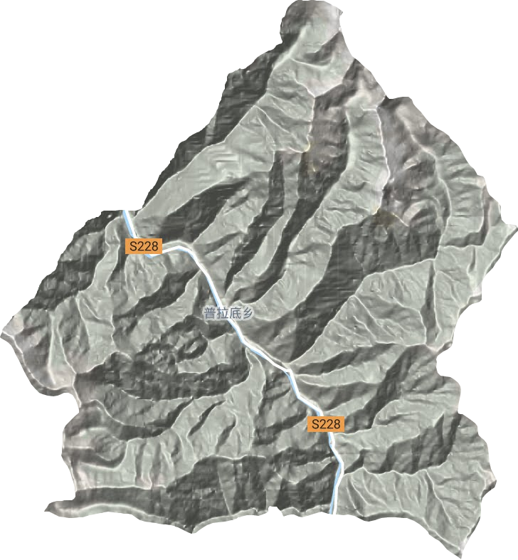 普拉底乡地形地图