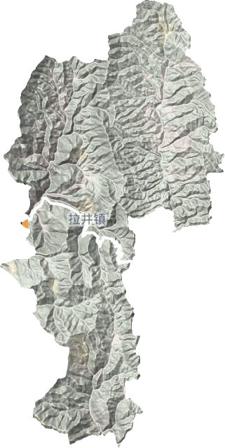 啦井镇地形地图