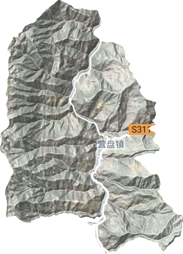 营盘镇地形地图