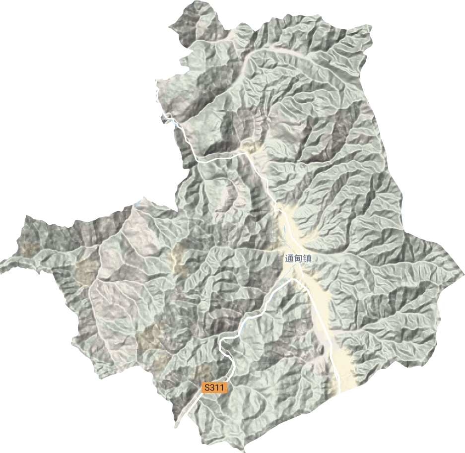 通甸镇地形地图
