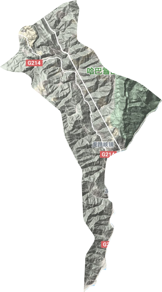 虎跳峡镇地形地图