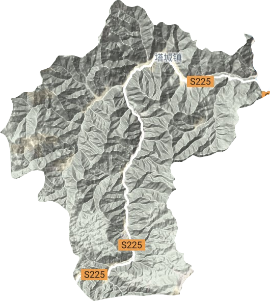 塔城镇地形地图