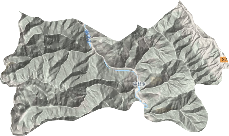 中路乡地形地图