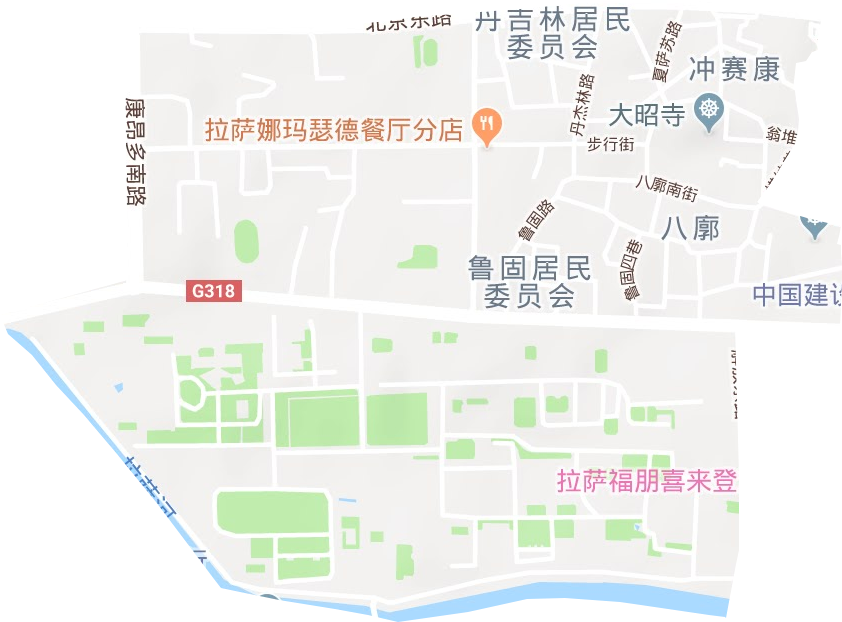 八廓街道地形地图