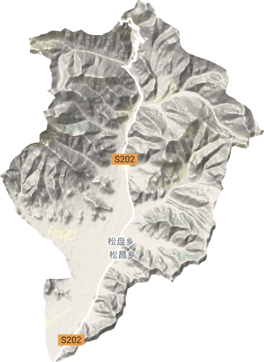 松盘乡地形地图