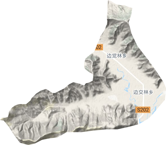 边交林乡地形地图
