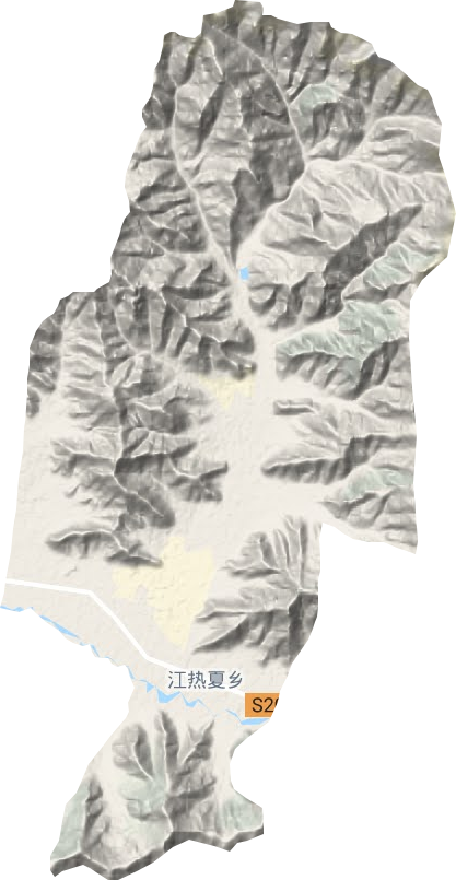 江热夏乡地形地图