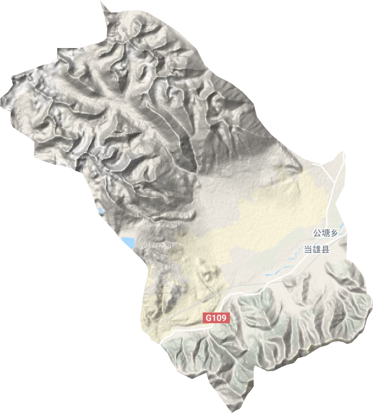 当曲卡镇地形地图