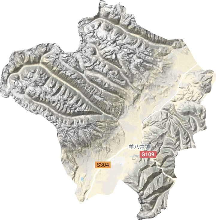 羊八井镇地形地图