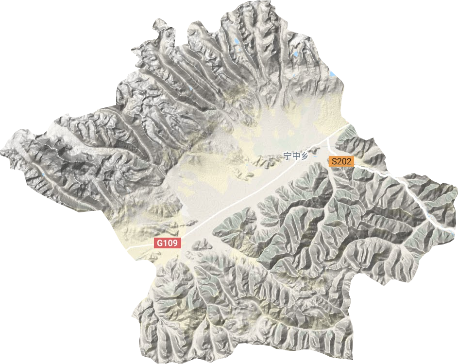 宁中乡地形地图