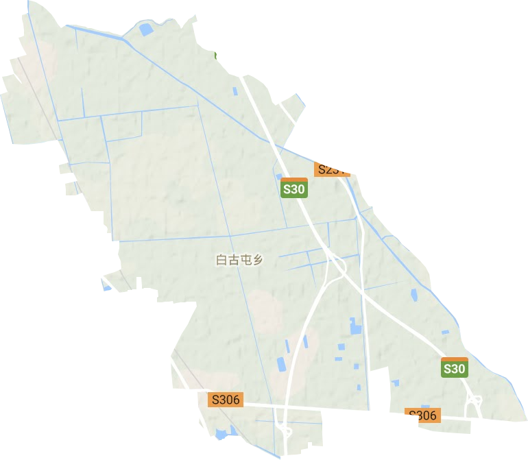 白古屯镇地形地图