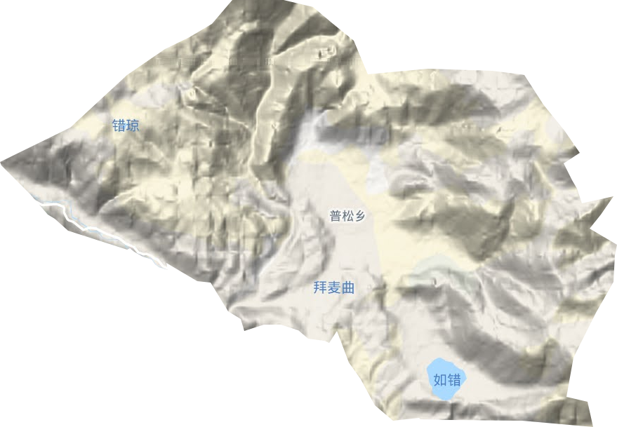 普松乡地形地图