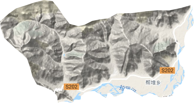帮堆乡地形地图