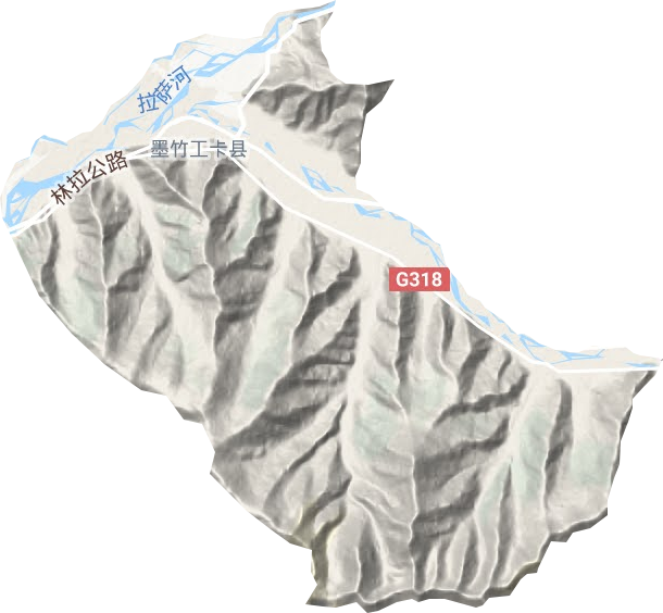 工卡镇地形地图