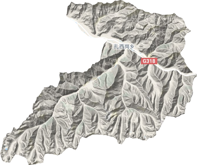 扎西岗乡地形地图