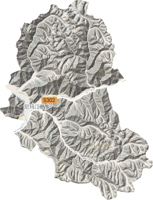 尼玛江热乡地形地图
