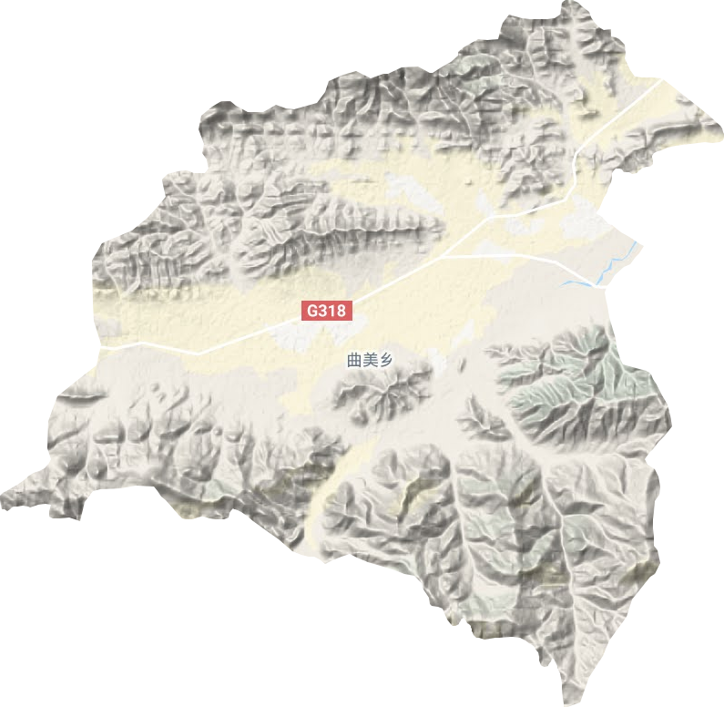 曲美乡地形地图