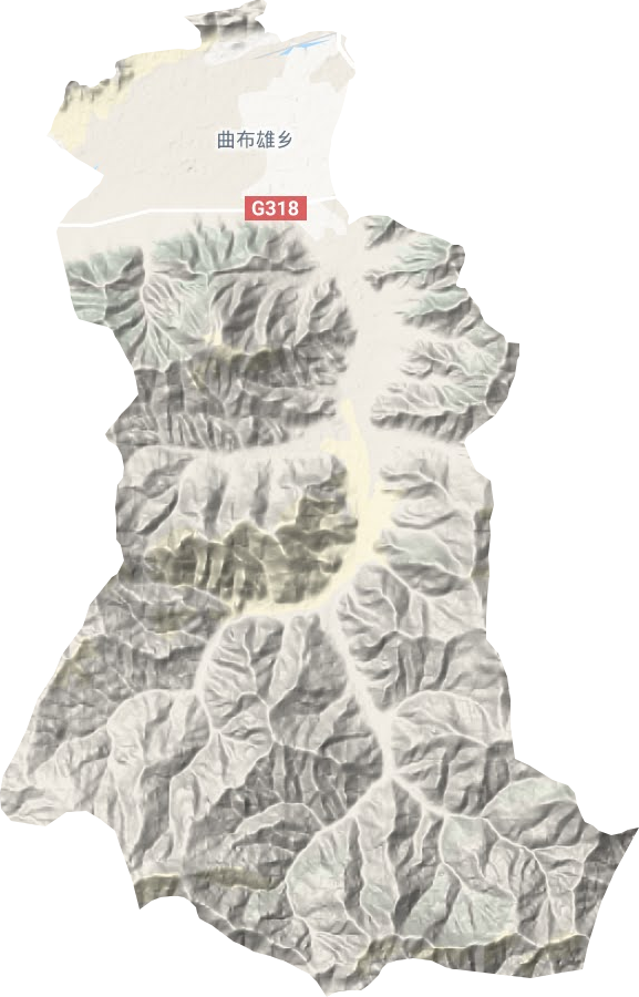 曲布雄乡地形地图