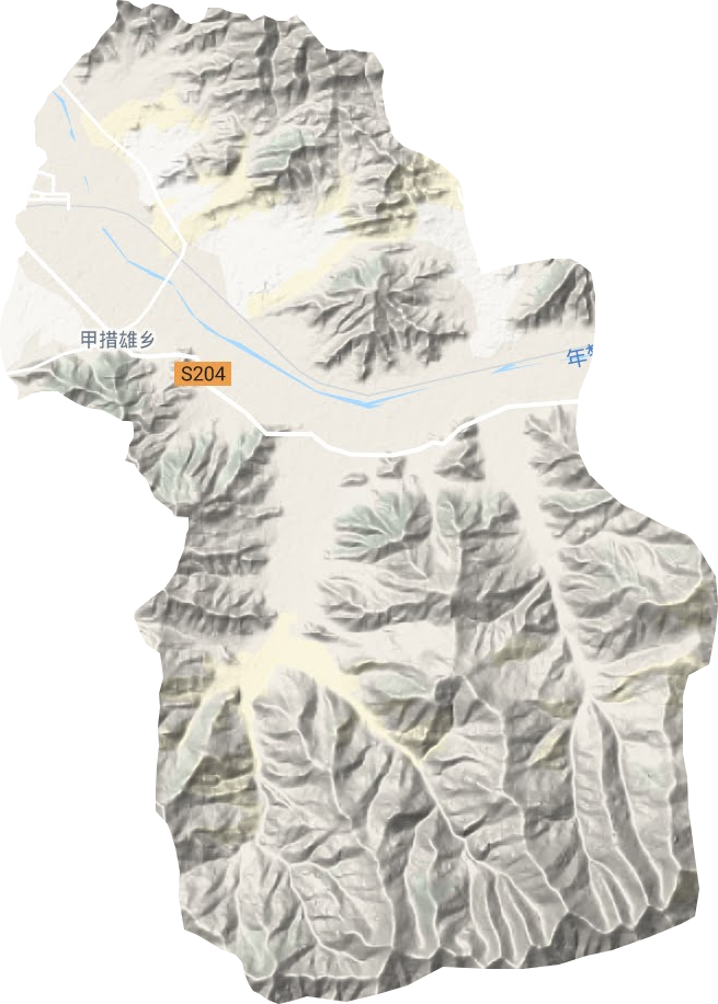 甲措雄乡地形地图