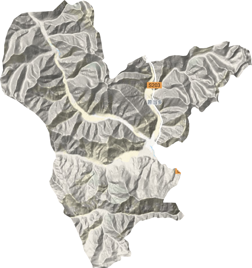 普当乡地形地图