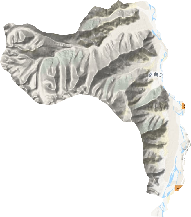 多角乡地形地图