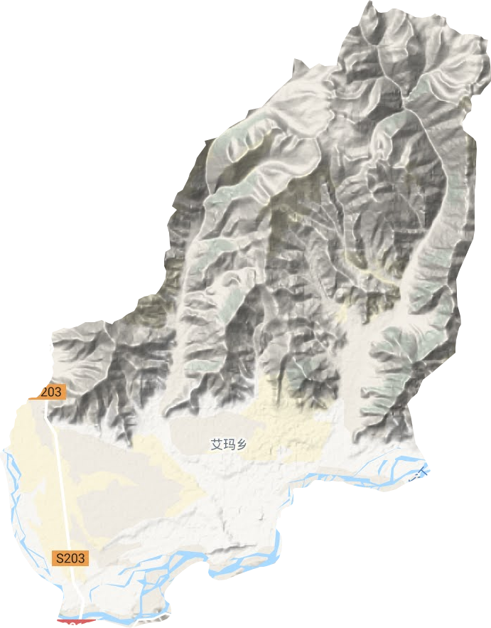 艾玛乡地形地图