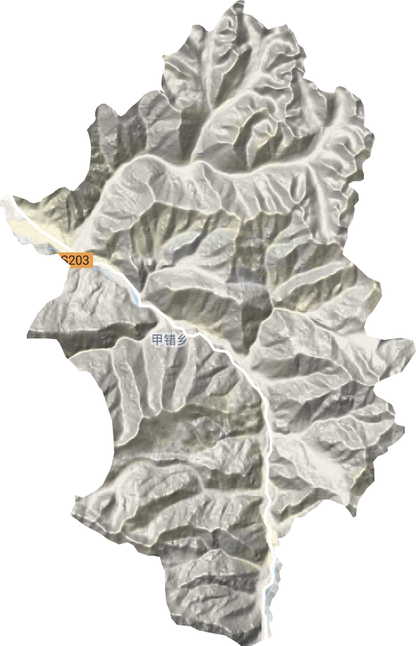 甲措乡地形地图