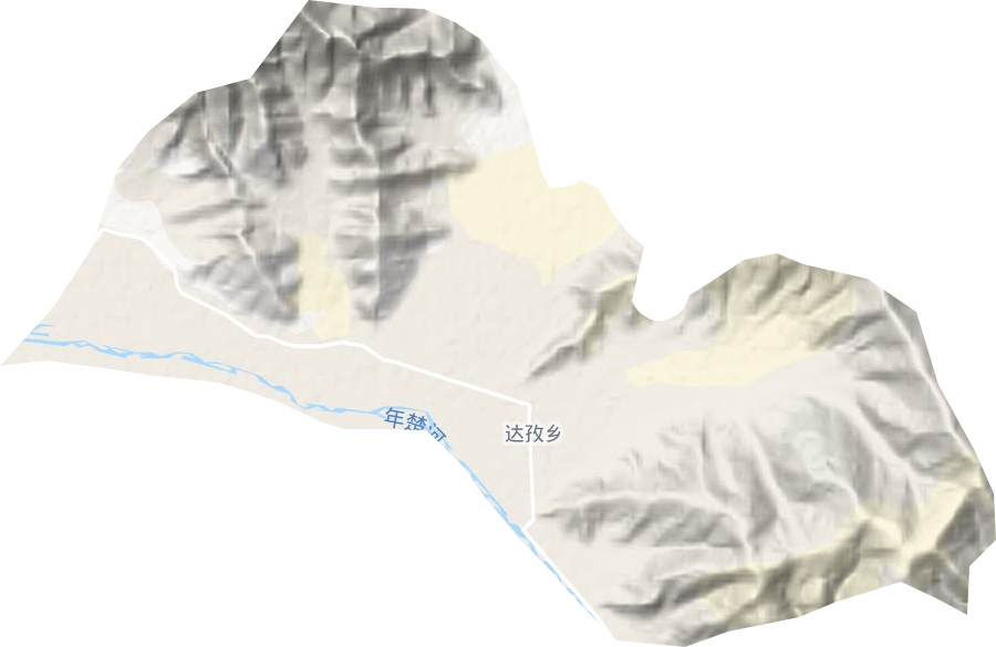 达孜乡地形地图