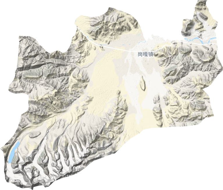 岗嘎镇地形地图