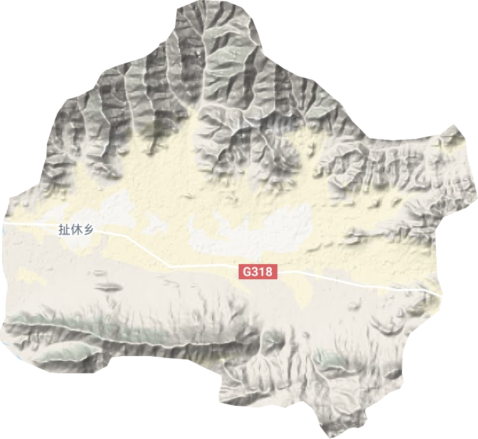 扯休乡地形地图