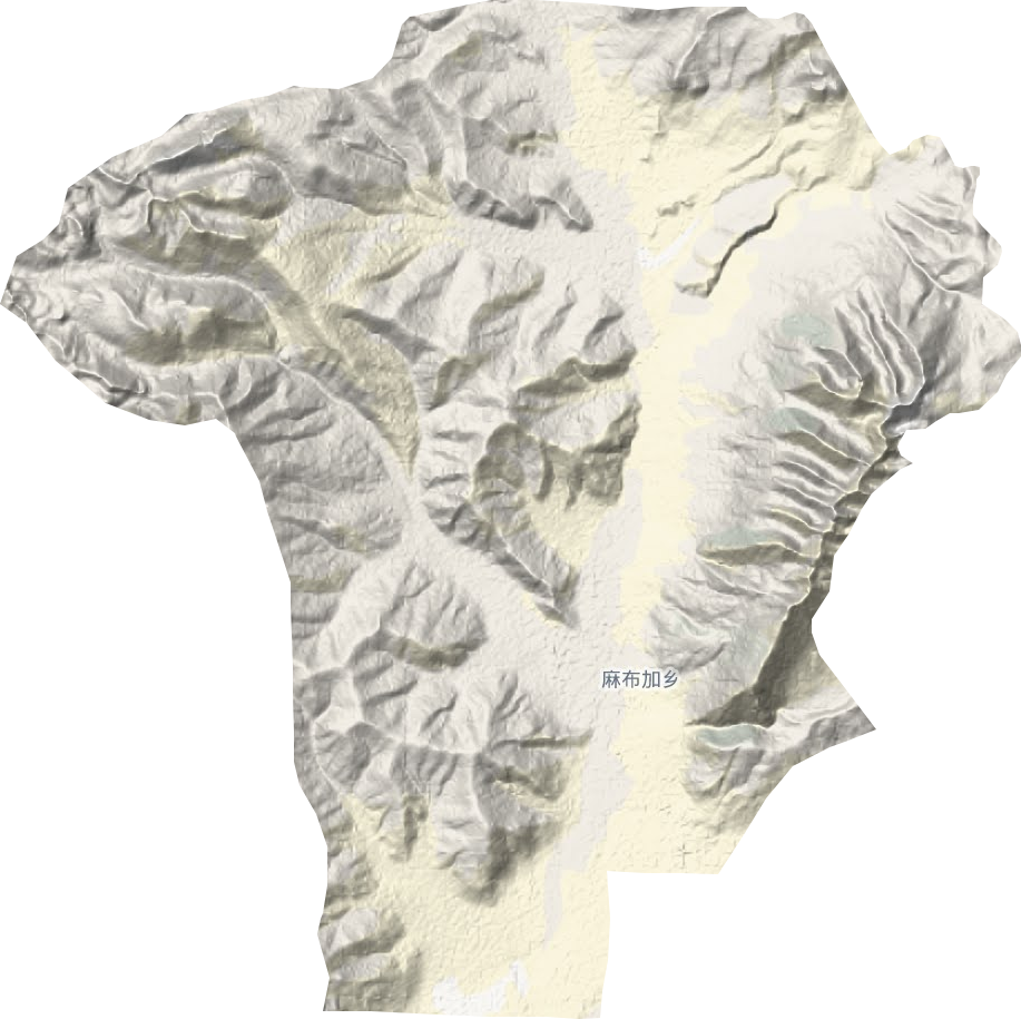 麻布加乡地形地图