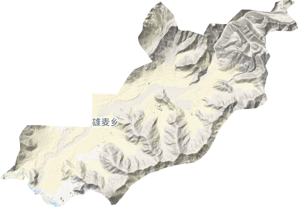 雄麦乡地形地图