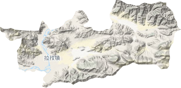 拉孜镇地形地图