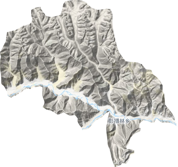 彭措林乡地形地图
