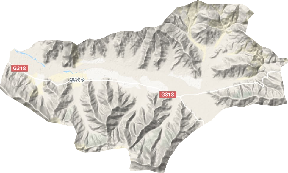 锡钦乡地形地图