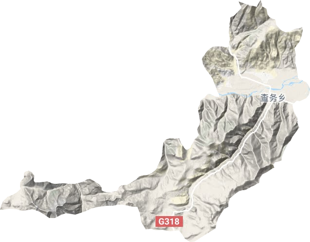 查务乡地形地图