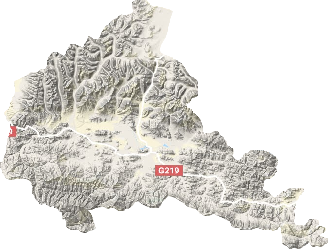 桑桑镇地形地图
