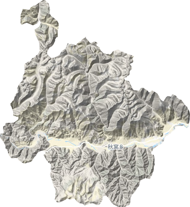 秋窝乡地形地图