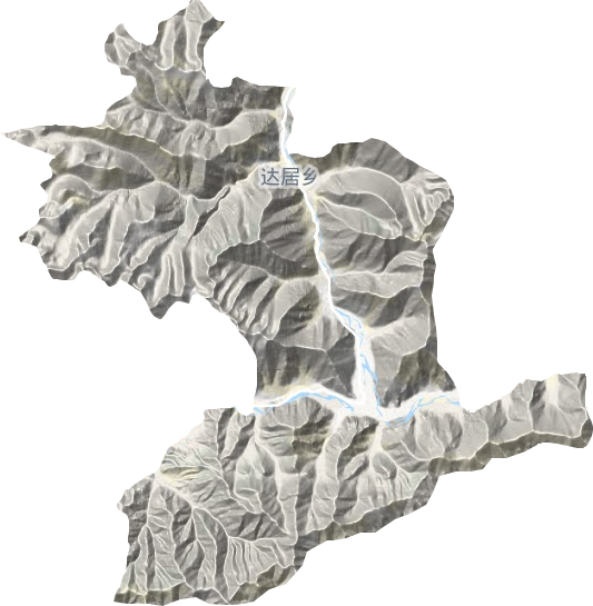达居乡地形地图
