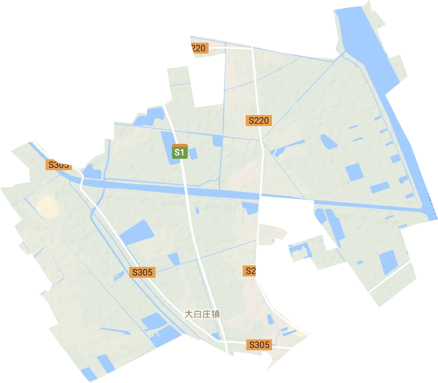 大白庄镇地形地图
