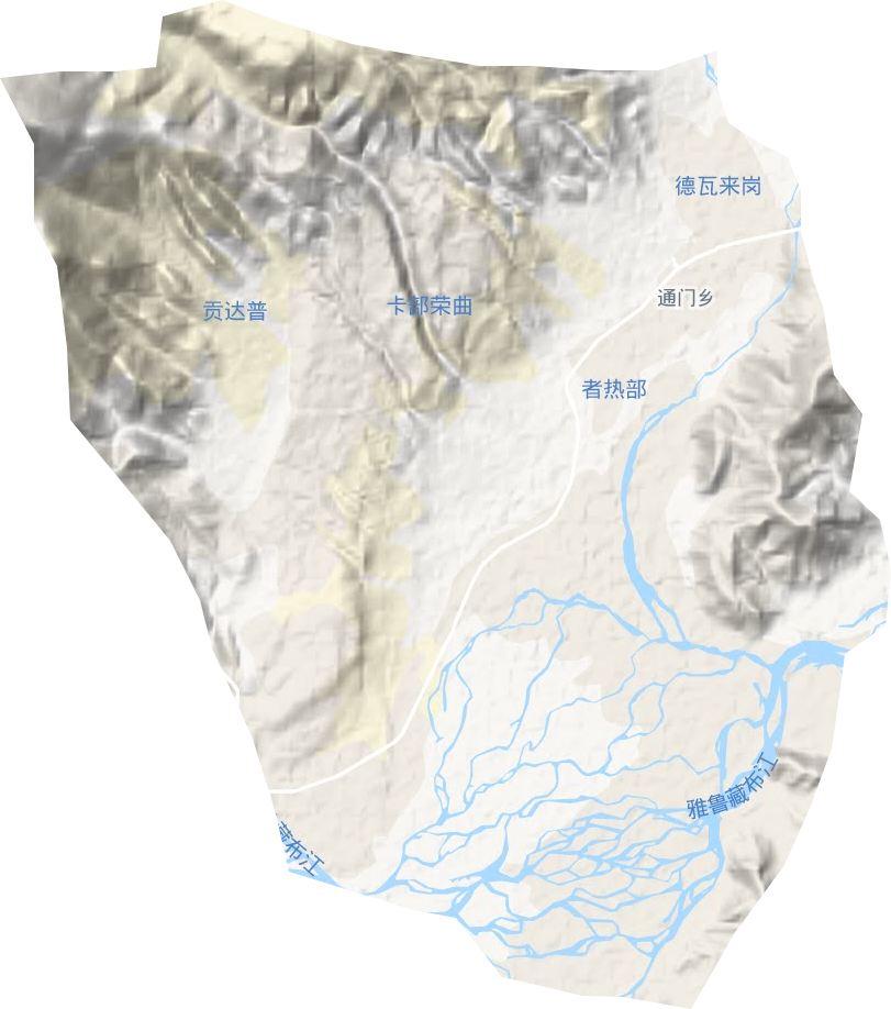 通门乡地形地图