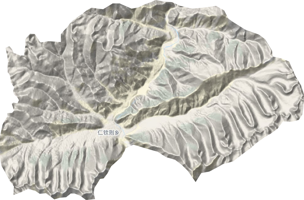 仁钦则乡地形地图