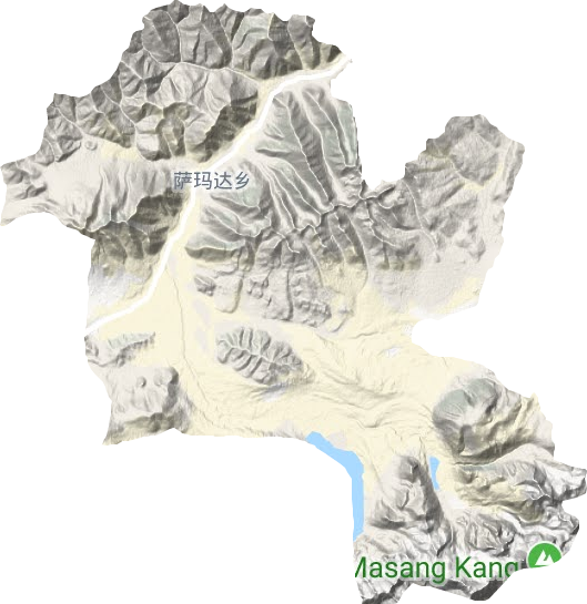 萨玛达乡地形地图