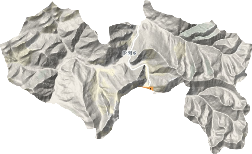 少岗乡地形地图