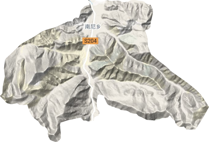 南尼乡地形地图