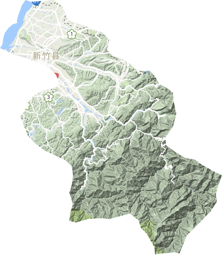 新竹县地形地图