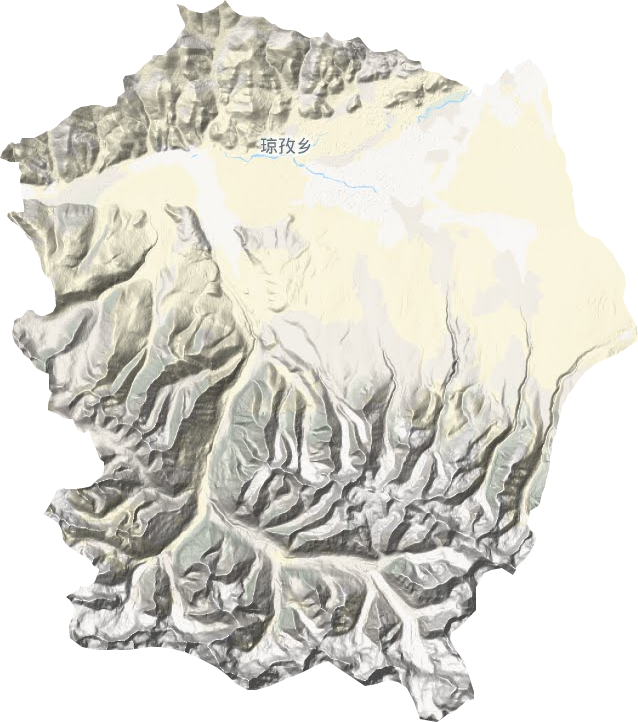 琼孜乡地形地图