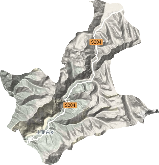 上亚东乡地形地图